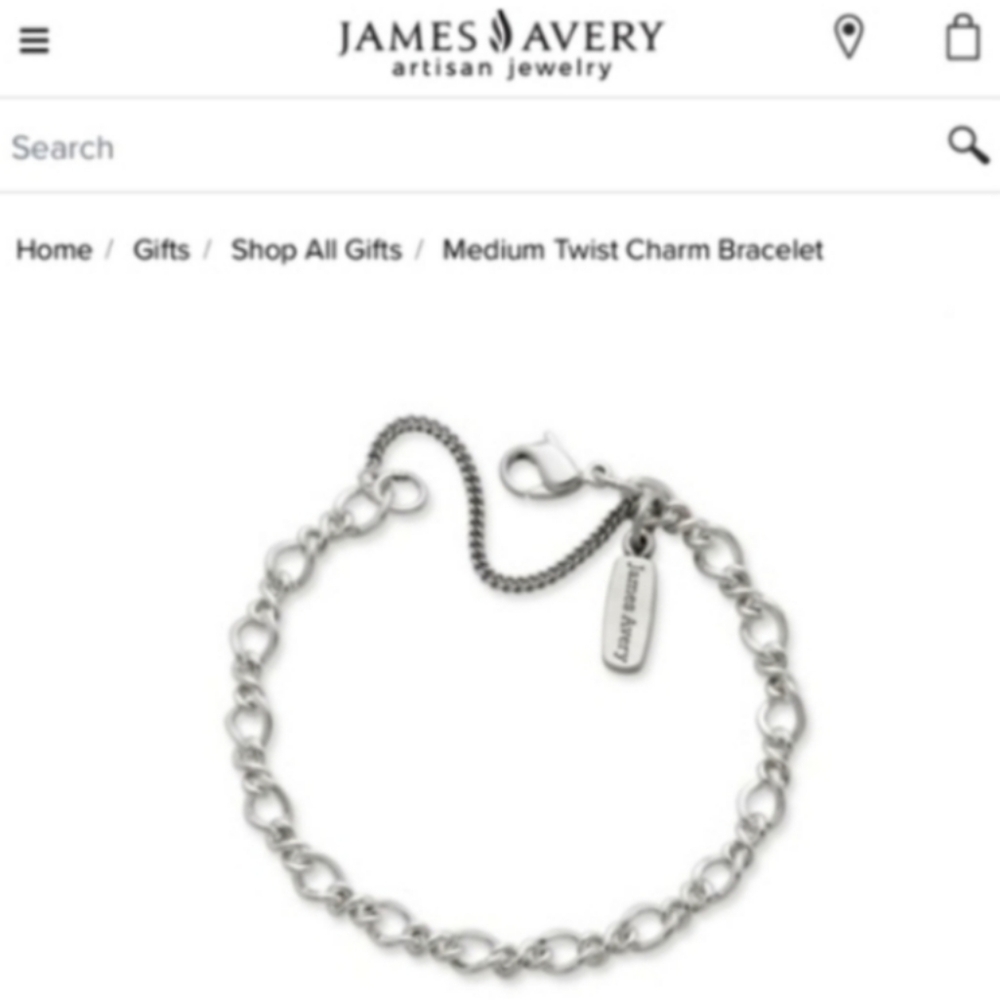 📿🆕 James Avery Sterling Silver Twist Charm Bracelet - medium Or large